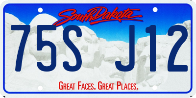 SD license plate 75SJ12