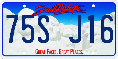 SD license plate 75SJ16
