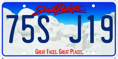 SD license plate 75SJ19