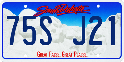 SD license plate 75SJ21