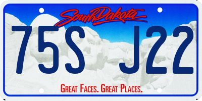 SD license plate 75SJ22