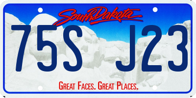 SD license plate 75SJ23