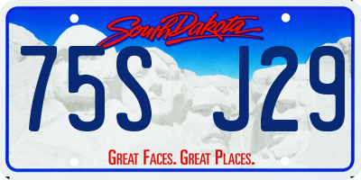 SD license plate 75SJ29