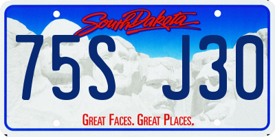 SD license plate 75SJ30