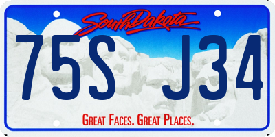 SD license plate 75SJ34