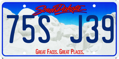 SD license plate 75SJ39