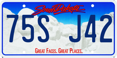 SD license plate 75SJ42