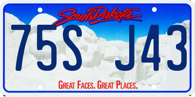 SD license plate 75SJ43