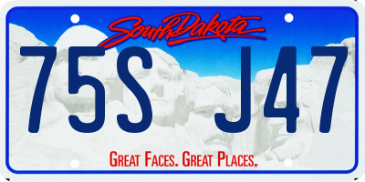 SD license plate 75SJ47