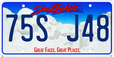 SD license plate 75SJ48