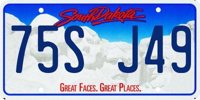 SD license plate 75SJ49