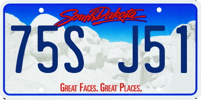 SD license plate 75SJ51