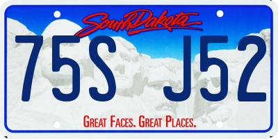SD license plate 75SJ52