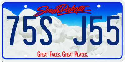 SD license plate 75SJ55