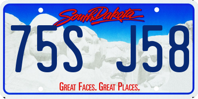SD license plate 75SJ58