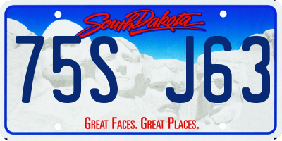 SD license plate 75SJ63