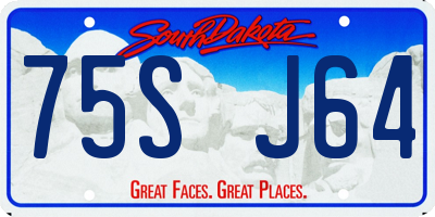 SD license plate 75SJ64