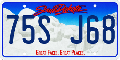 SD license plate 75SJ68
