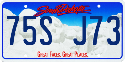 SD license plate 75SJ73