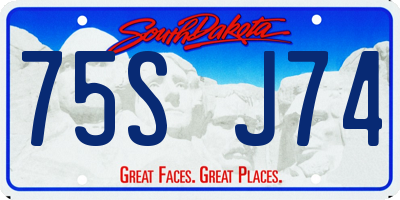 SD license plate 75SJ74