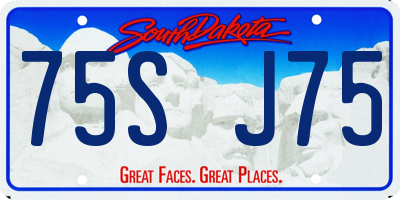 SD license plate 75SJ75