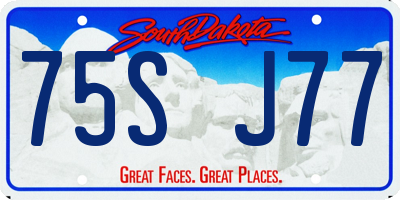 SD license plate 75SJ77