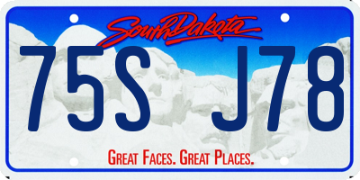 SD license plate 75SJ78