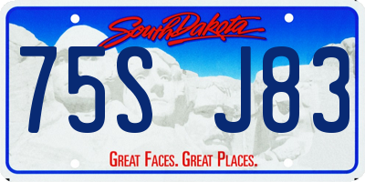 SD license plate 75SJ83