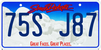 SD license plate 75SJ87