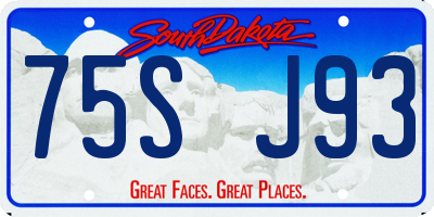SD license plate 75SJ93