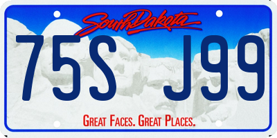 SD license plate 75SJ99