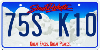 SD license plate 75SK10