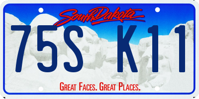 SD license plate 75SK11