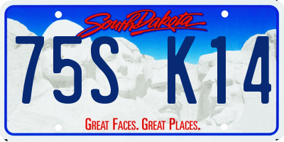 SD license plate 75SK14