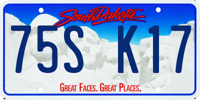 SD license plate 75SK17