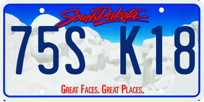 SD license plate 75SK18