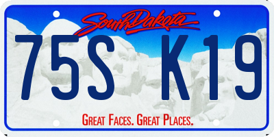 SD license plate 75SK19