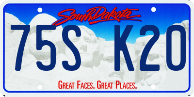 SD license plate 75SK20