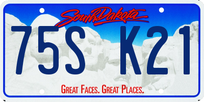 SD license plate 75SK21