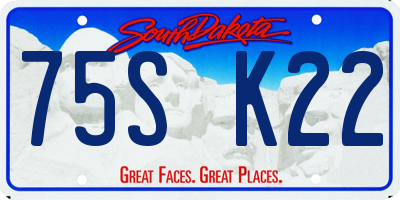 SD license plate 75SK22
