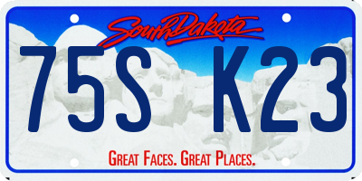 SD license plate 75SK23