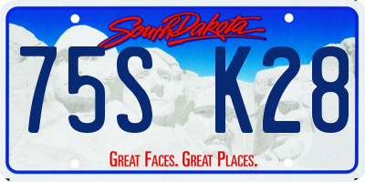 SD license plate 75SK28