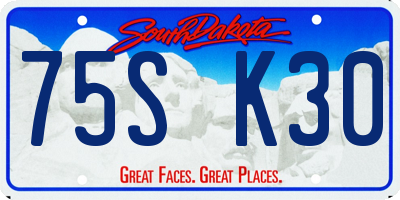 SD license plate 75SK30