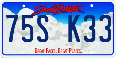 SD license plate 75SK33