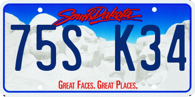 SD license plate 75SK34