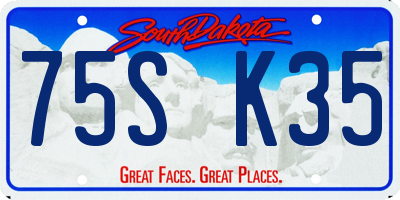SD license plate 75SK35