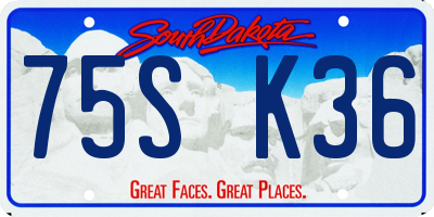 SD license plate 75SK36