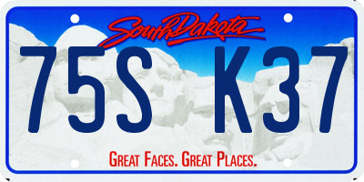 SD license plate 75SK37