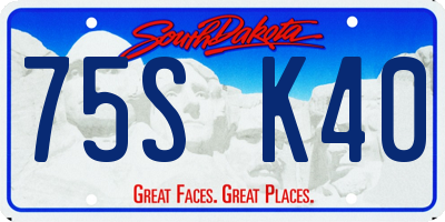 SD license plate 75SK40