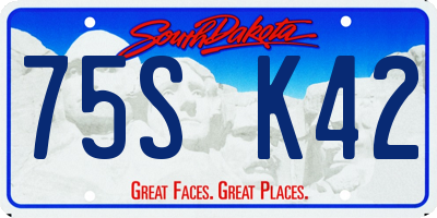 SD license plate 75SK42